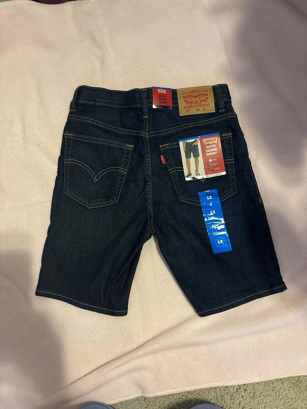Levi's Boys 511 Slim Fit Stretch Denim Shorts, Dark Wash, Size 12